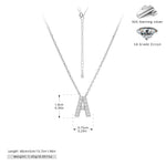 S925 Sterling Silver Simple Zircon Necklace with English Letters