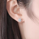 Versatile Christmas jewelry: Moissanite S925 sterling silver heart and snowflake earrings