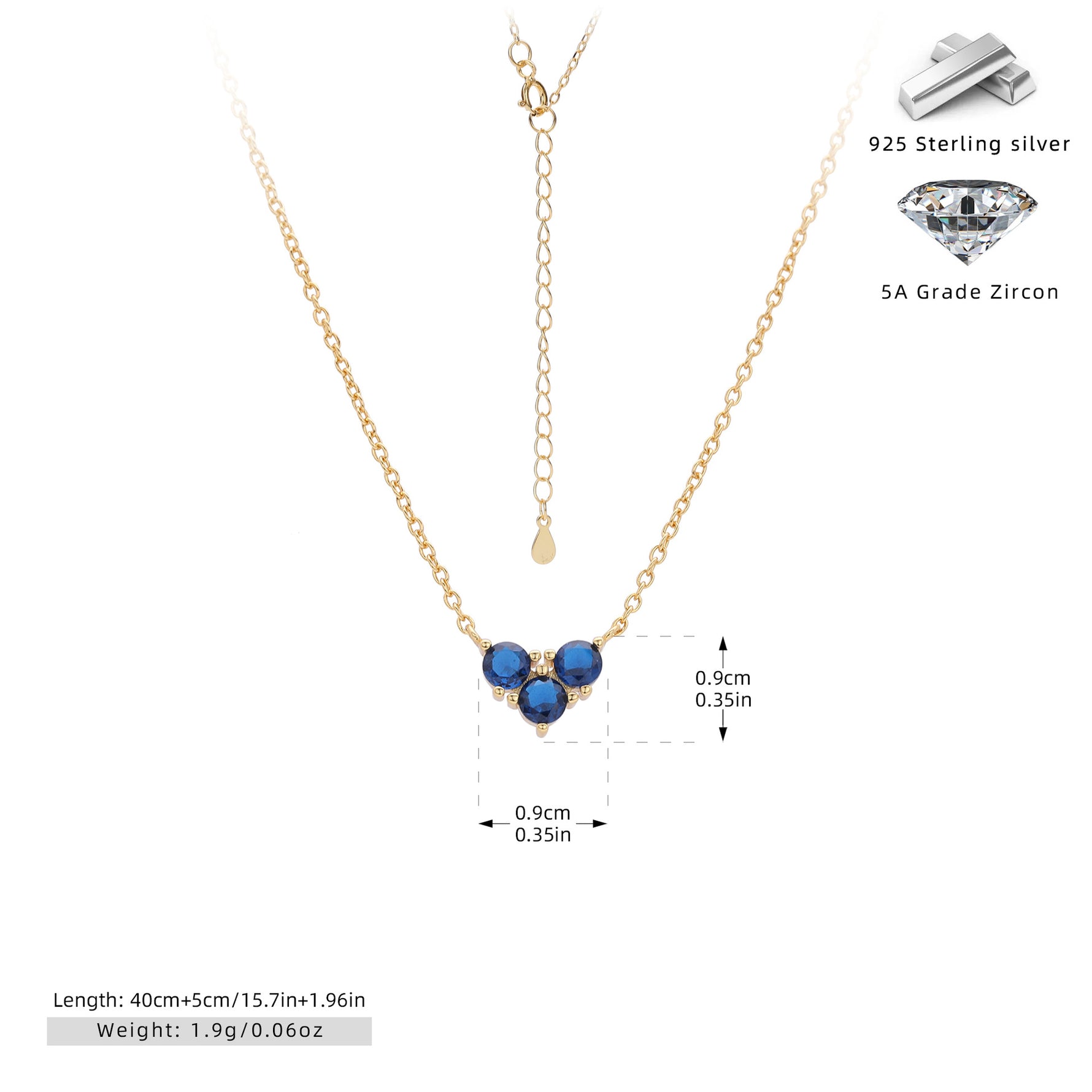S925 Sterling Silver Niche Design Zirconia Necklace