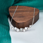 S925 Sterling Silver Natural Freshwater Pearl  Moissanite Pendant Necklace