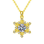 S925 Sterling Silver Moissanite Snowflake Necklace