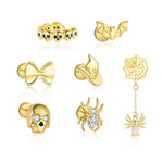S925 Sterling Silver Cubic Zirconia Stud Earring Set(Single unit)