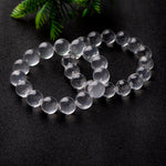 Natural Grade Clear Ice-Texture White Crystal Bracelet