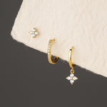 S925 Sterling Silver Earrings Set with Zirconia(Single unit)