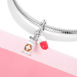 S925 Sterling Silver Medicine Bottle Capsule Pendant