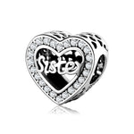 S925 Sterling Silver Inlaid Zircon Hollow Love Beaded Pendant