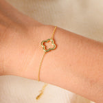 S925 Sterling Silver Simple Hollow Four-Leaf Clover Bracelet