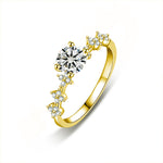 S925 Sterling Silver Moissanite Crown Four Claw Ring