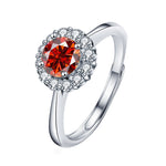 S925 Sterling Silver Moissanite Color Diamond Ring