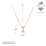 S925 Sterling Silver Simple Zircon Necklace with English Letters