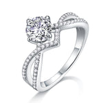 S925 Silver Moissanite Solid-Band Ring