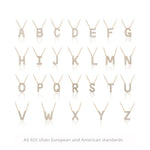 S925 Sterling Silver Simple Zircon Necklace with English Letters