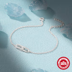 S925 sterling silver cross double buckle zircon inlaid bracelet