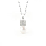 S925 Sterling Silver Moissanite Pearl Pendant Necklace