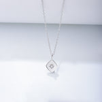 S925 Sterling Silver Glossy Gold-Plated Zircon Pendant Necklace