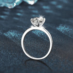 925 Sterling Silver Egg Shaped Moissanite Ring