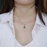 S925 Sterling Silver Miniature Green Moss Pendant Necklace