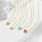 S925 Sterling Silver Zircon Inlaid Twelve Birthstone Pendants Clavicle Necklaces