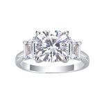 S925 Silver Moissanite "Guardian" Closed Ring