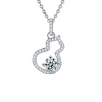 S925 Sterling Silver Moissanite Gourd Pendant Necklace