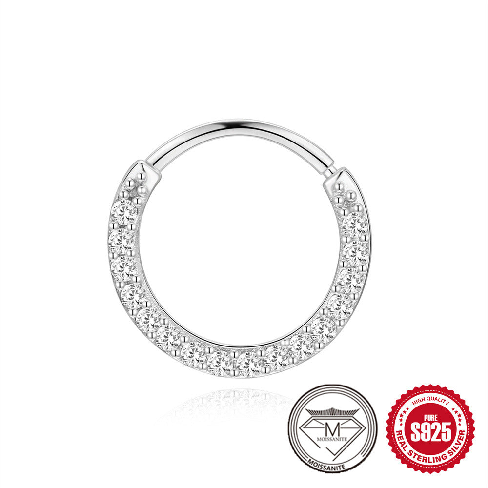 S925 Sterling Silver Petal Stud Earrings with Crushed Moissanite(Single unit)