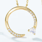 S925 Sterling Silver Blue Moonstone Pendant Necklace