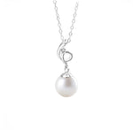 S925 Sterling Silver Moissanite Pearl Pendant Necklace
