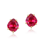 S925 Sterling Silver Geometric Red Corundum Earrings