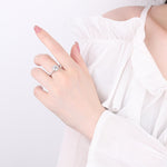 S925 Sterling Silver Round Moissanite Ring