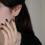 S925 Sterling Silver Zircon Hoop Earrings