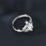 S925 Sterling Silver Four-Pointed Star Moissanite Ring