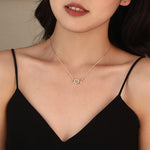 S925 Sterling Silver Zircon Figure-8 Necklace