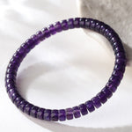 Natural Amethyst Tablet-Shaped Bead Bracelet