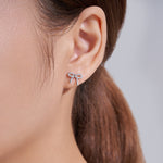 S925 Silver Bow Moissanite Stud Earrings