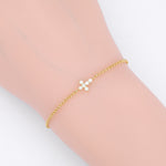 S925 Sterling Silver Cross Bracelet with Zirconia