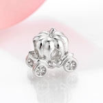 S925 Sterling Silver Pumpkin Car Halloween Beaded Pendant
