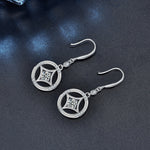 New Chinese retro copper tassel 925 silver Mosan diamond ear hook