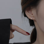 Moissanite S925 sterling silver heart-shaped earrings