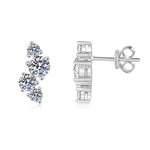 Moissanite 925 sterling silver stud earrings set with full diamonds