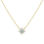 S925 Sterling Silver Micro Inlaid Zircon Flower Diamond Pendant Necklace