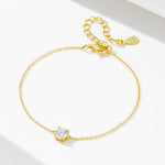 S925 Sterling Silver Daily Basic Single Diamond Bracelet