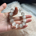 Natural grey rabbit fur bead bracelet