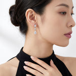 S925 Silver Pear-Shaped Moissanite Long Earrings