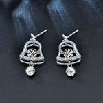 Christmas Earrings Mosan Diamond 925 sterling silver Bell Earrings