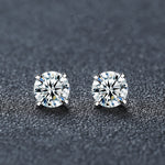 Classic Four-Prong Moissanite Stud Earrings