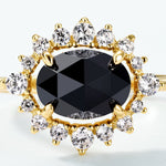 S925 Sterling Silver Gold-Plated Black Onyx Ring