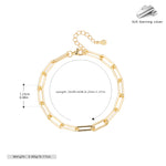 S925 Sterling Silver Openwork Paperclip Chain Bracelet