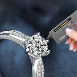 S925 Sterling Silver Moissanite Vintage Six Prong Princess Ring