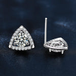 Moss diamond 925 sterling silver earrings triangle temperament earrings