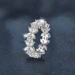 S925 Sterling Silver Marquise Four Leaf Clover Moissanite Ring